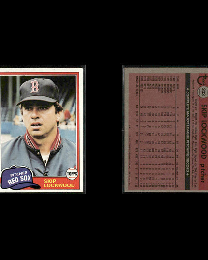 Boston Red Sox 1981 Topps Baseball 41-Card Lot Topps VG