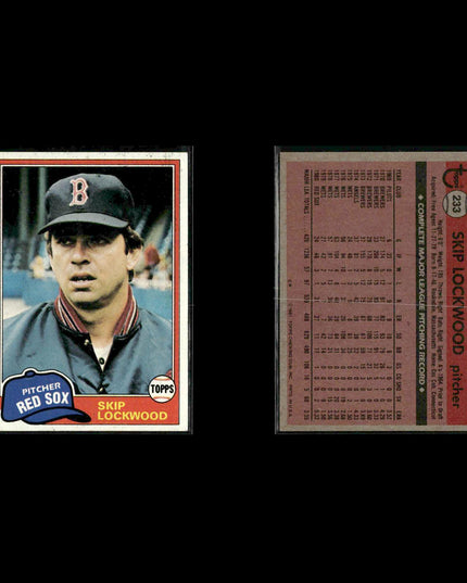 Boston Red Sox 1981 Topps Baseball 41-Card Lot Topps VG