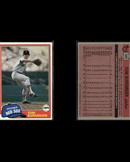 Boston Red Sox 1981 Topps Baseball 41-Card Lot Topps VG