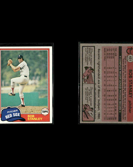 Boston Red Sox 1981 Topps Baseball 41-Card Lot Topps VG