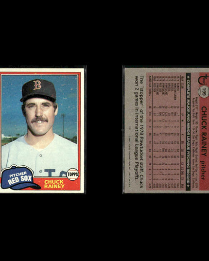 Boston Red Sox 1981 Topps Baseball 41-Card Lot Topps VG