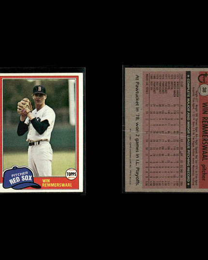 Boston Red Sox 1981 Topps Baseball 41-Card Lot Topps VG