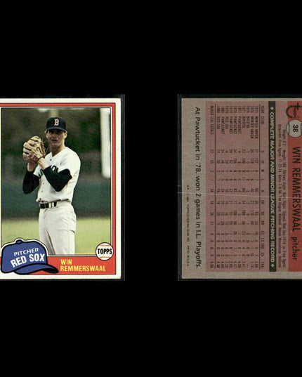 Boston Red Sox 1981 Topps Baseball 41-Card Lot Topps VG