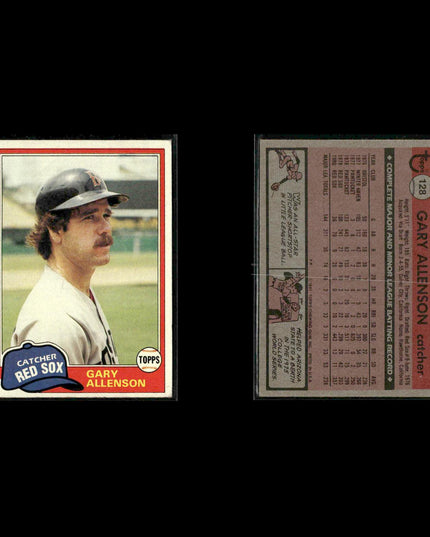 Boston Red Sox 1981 Topps Baseball 41-Card Lot Topps VG