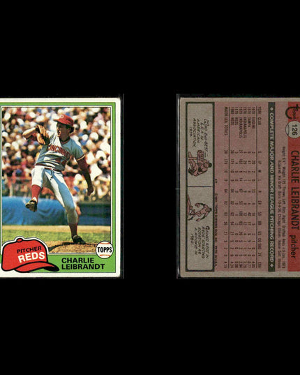 Cincinnati Reds 1981 Topps Baseball 28-Card Lot Topps VG