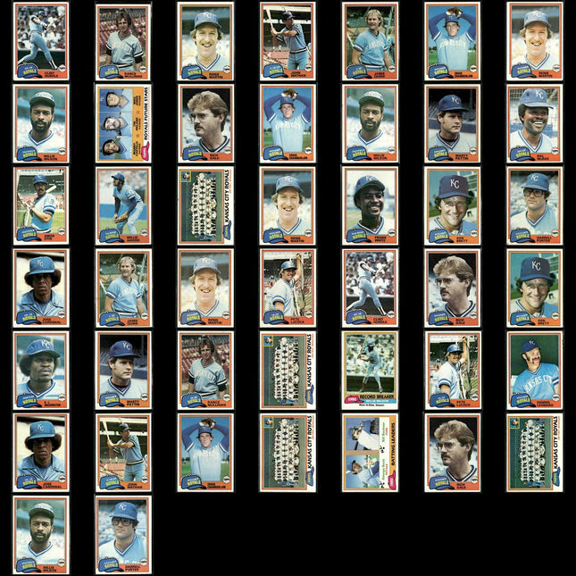 Kansas City Royals 1981 Topps Baseball 44-Card Lot Topps VG