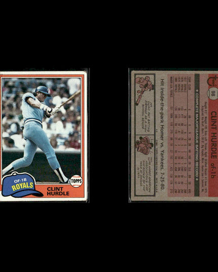 Kansas City Royals 1981 Topps Baseball 44-Card Lot Topps VG