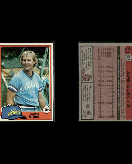 Kansas City Royals 1981 Topps Baseball 44-Card Lot Topps VG