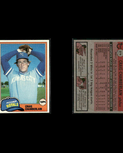 Kansas City Royals 1981 Topps Baseball 44-Card Lot Topps VG