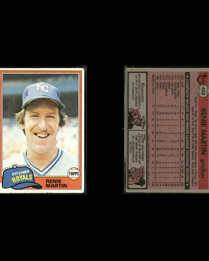 Kansas City Royals 1981 Topps Baseball 44-Card Lot Topps VG