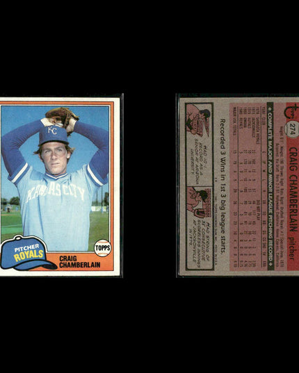 Kansas City Royals 1981 Topps Baseball 44-Card Lot Topps VG
