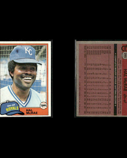 Kansas City Royals 1981 Topps Baseball 44-Card Lot Topps VG