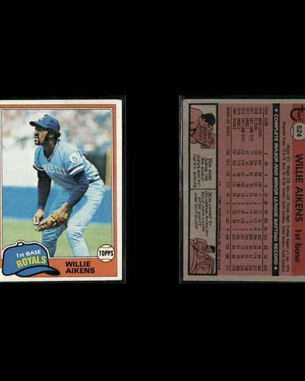 Kansas City Royals 1981 Topps Baseball 44-Card Lot Topps VG