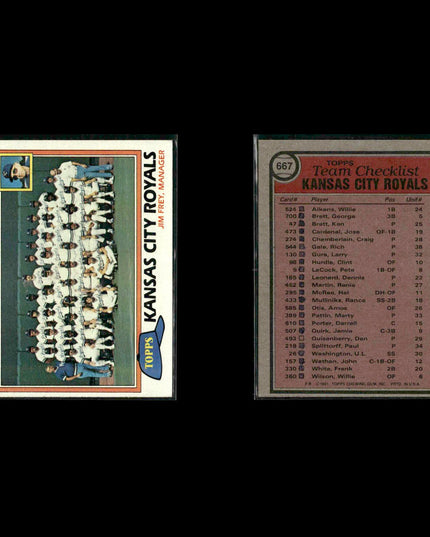 Kansas City Royals 1981 Topps Baseball 44-Card Lot Topps VG