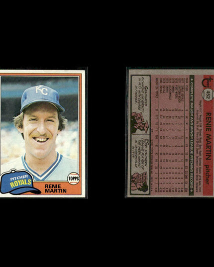 Kansas City Royals 1981 Topps Baseball 44-Card Lot Topps VG