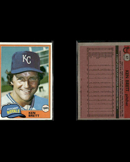 Kansas City Royals 1981 Topps Baseball 44-Card Lot Topps VG