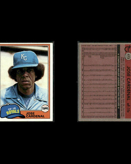 Kansas City Royals 1981 Topps Baseball 44-Card Lot Topps VG