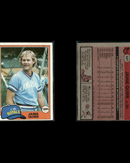 Kansas City Royals 1981 Topps Baseball 44-Card Lot Topps VG