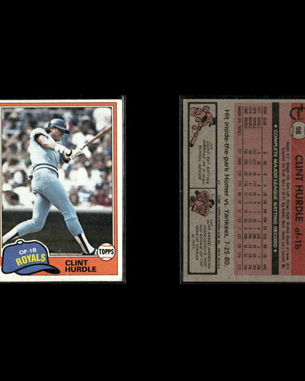 Kansas City Royals 1981 Topps Baseball 44-Card Lot Topps VG