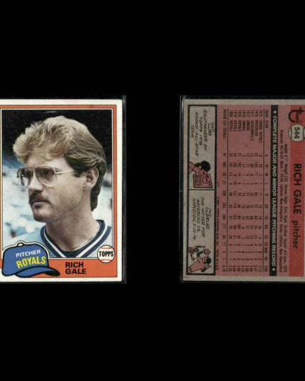 Kansas City Royals 1981 Topps Baseball 44-Card Lot Topps VG