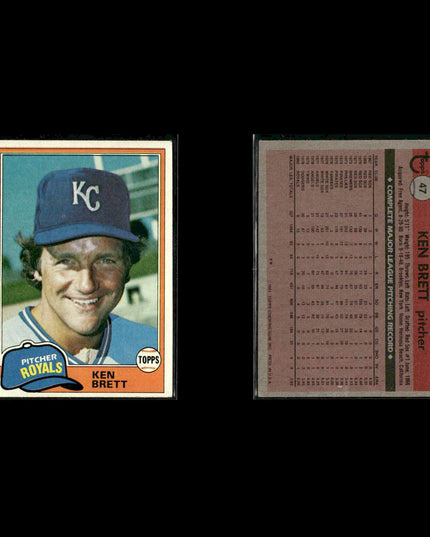 Kansas City Royals 1981 Topps Baseball 44-Card Lot Topps VG