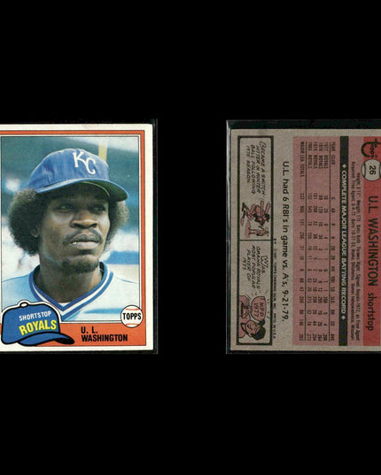 Kansas City Royals 1981 Topps Baseball 44-Card Lot Topps VG