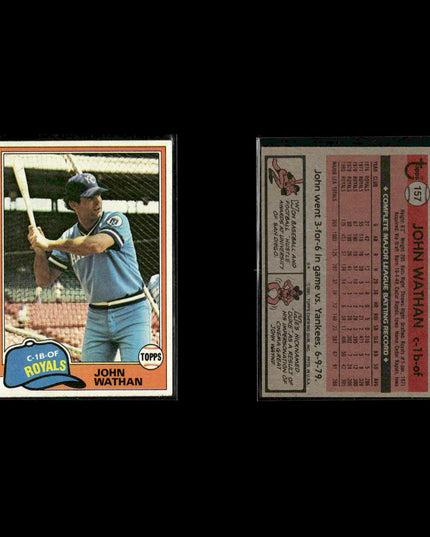 Kansas City Royals 1981 Topps Baseball 44-Card Lot Topps VG