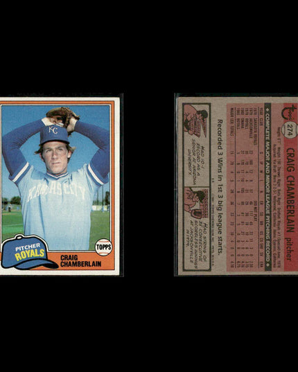 Kansas City Royals 1981 Topps Baseball 44-Card Lot Topps VG