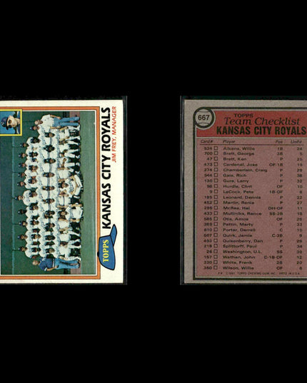 Kansas City Royals 1981 Topps Baseball 44-Card Lot Topps VG