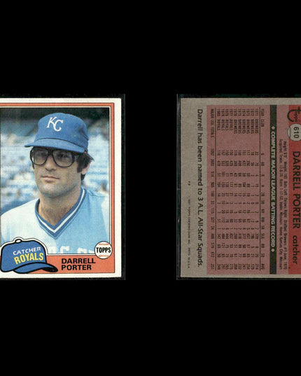 Kansas City Royals 1981 Topps Baseball 44-Card Lot Topps VG