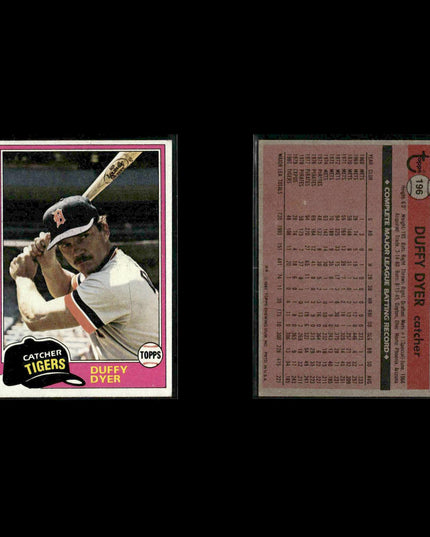 Detroit Tigers 1981 Topps Baseball 53-Card Lot Topps VG