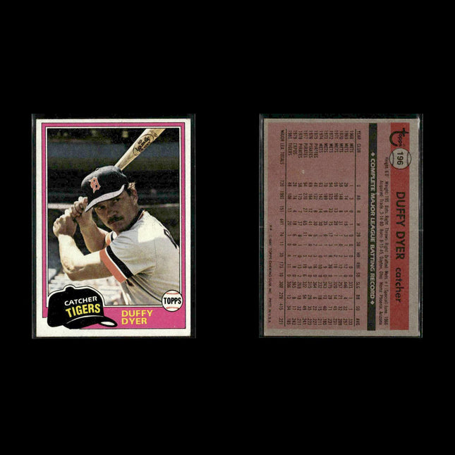 Detroit Tigers 1981 Topps Baseball 53-Card Lot Topps VG