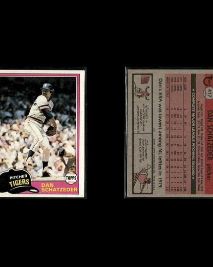 Detroit Tigers 1981 Topps Baseball 53-Card Lot Topps VG