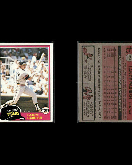 Detroit Tigers 1981 Topps Baseball 53-Card Lot Topps VG