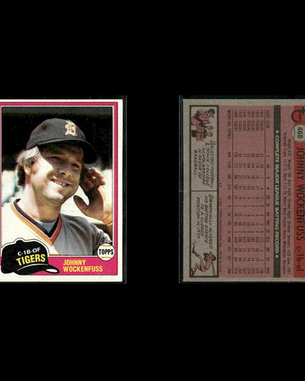 Detroit Tigers 1981 Topps Baseball 53-Card Lot Topps VG