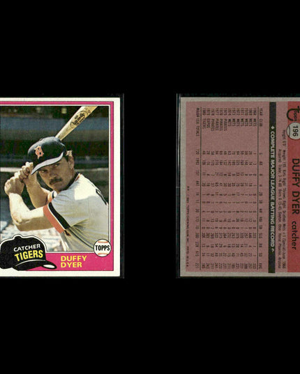 Detroit Tigers 1981 Topps Baseball 53-Card Lot Topps VG