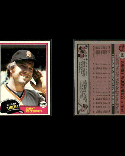 Detroit Tigers 1981 Topps Baseball 53-Card Lot Topps VG