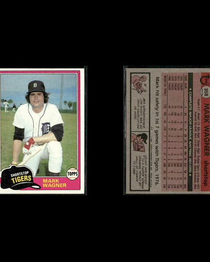 Detroit Tigers 1981 Topps Baseball 53-Card Lot Topps VG