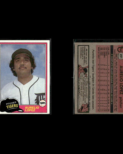 Detroit Tigers 1981 Topps Baseball 53-Card Lot Topps VG
