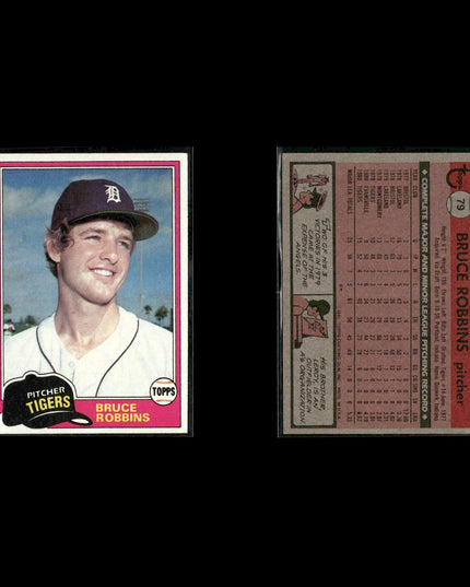 Detroit Tigers 1981 Topps Baseball 53-Card Lot Topps VG