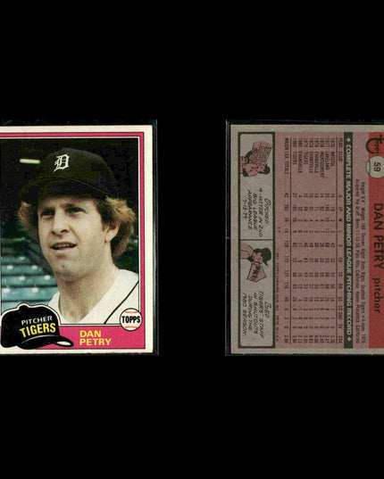 Detroit Tigers 1981 Topps Baseball 53-Card Lot Topps VG