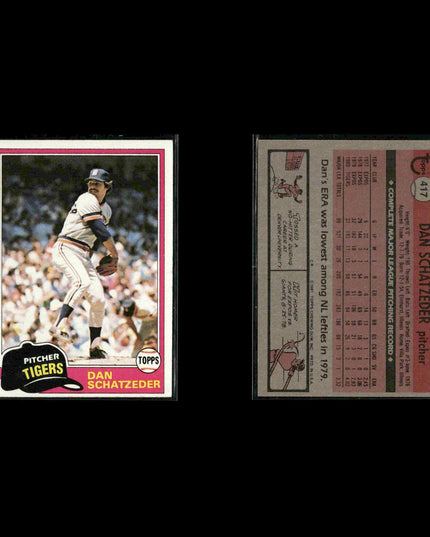 Detroit Tigers 1981 Topps Baseball 53-Card Lot Topps VG