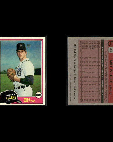 Detroit Tigers 1981 Topps Baseball 53-Card Lot Topps VG