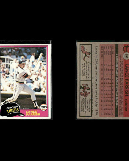 Detroit Tigers 1981 Topps Baseball 53-Card Lot Topps VG
