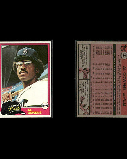 Detroit Tigers 1981 Topps Baseball 53-Card Lot Topps VG