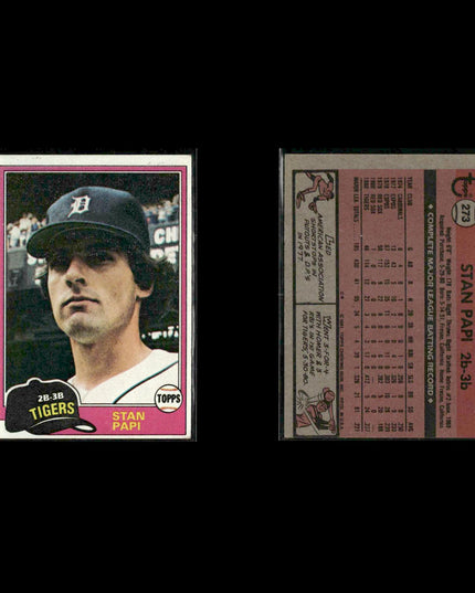 Detroit Tigers 1981 Topps Baseball 53-Card Lot Topps VG