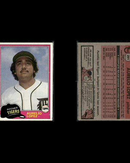 Detroit Tigers 1981 Topps Baseball 53-Card Lot Topps VG