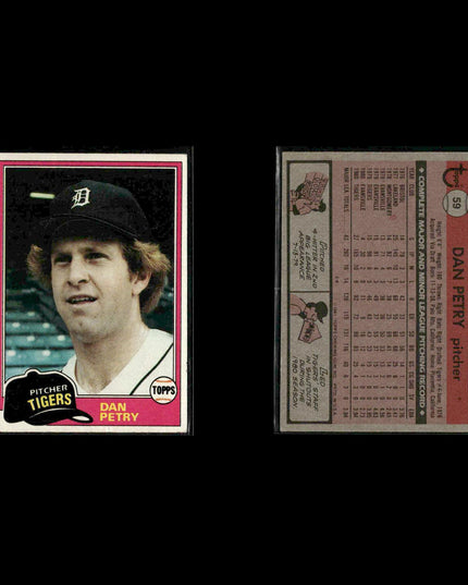 Detroit Tigers 1981 Topps Baseball 53-Card Lot Topps VG