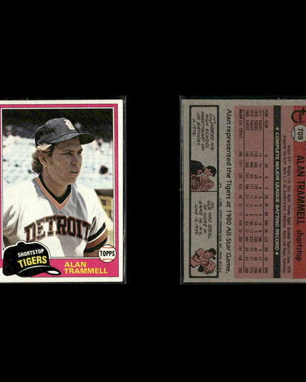 Detroit Tigers 1981 Topps Baseball 53-Card Lot Topps VG