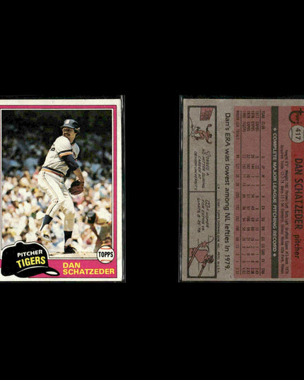 Detroit Tigers 1981 Topps Baseball 53-Card Lot Topps VG
